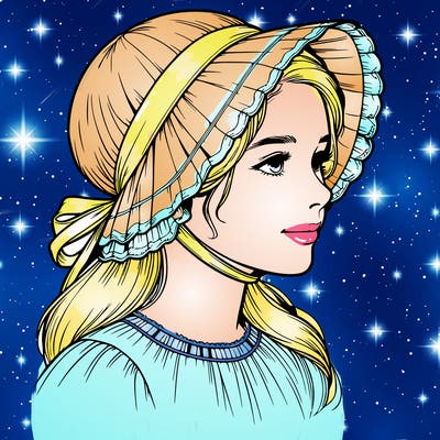 realistic profile picture of girl with a bonnet