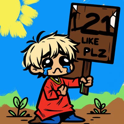 small poor toddler crying with sign that says 2 like plz