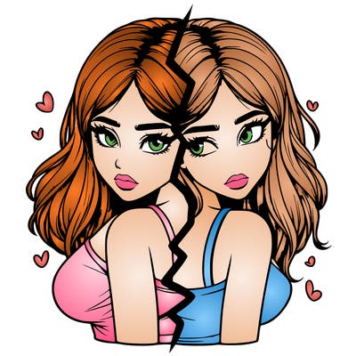 realistic girl split