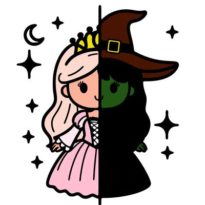 split princess and witch