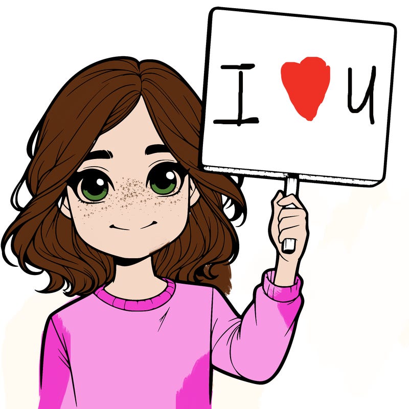 realistic girl holding up a sign