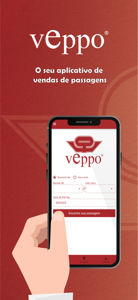 Veppo Rodoviaria POA mobile app interface for bus ticket sales