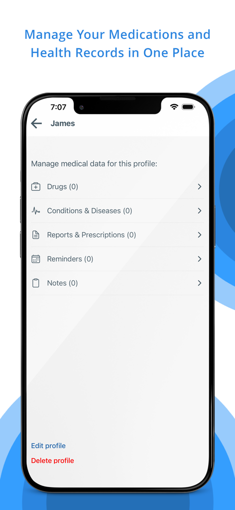 Pill Identifier & Drug Search - Mobile app interface for managing medications and health records in one place