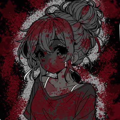 a beautiful anime girl with a messy bun