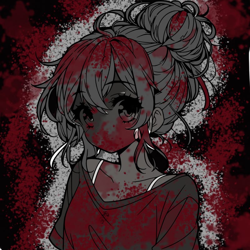 a beautiful anime girl with a messy bun