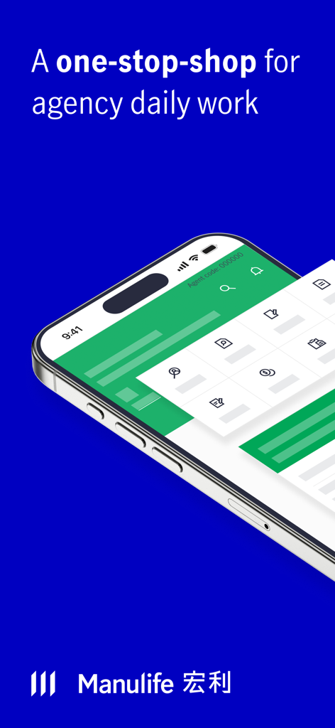 Manulife Distribution HK & MO - Screenshot of the Manulife Manutouch mobile app dashboard for insurance agency daily work