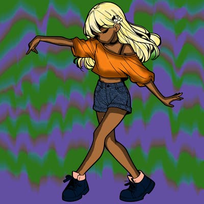 realistic girl danceing