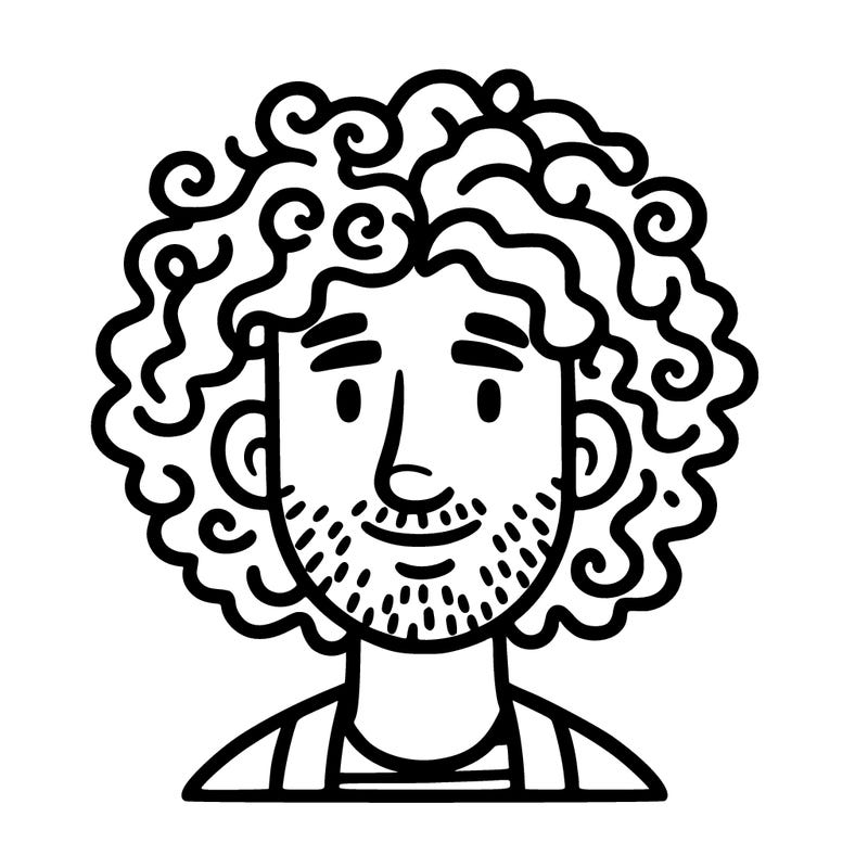 man with curly hair