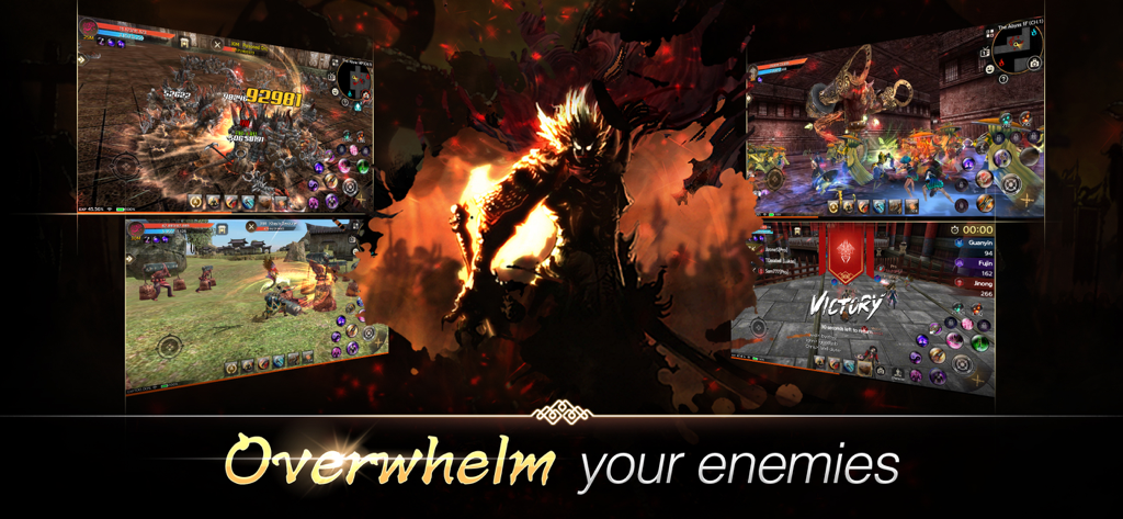 TwelveskyM - Capturas de pantalla de jugabilidad de TwelveSky M que muestran batallas de artes marciales y pantallas de victoria