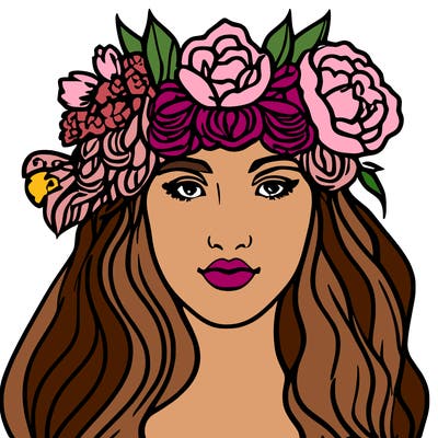girl with flowers crown