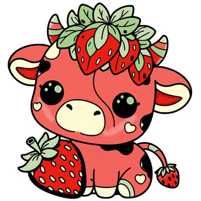 cute strawberry cow