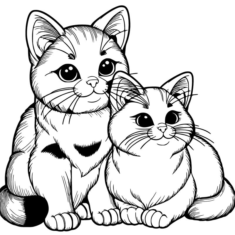 two cats realistic