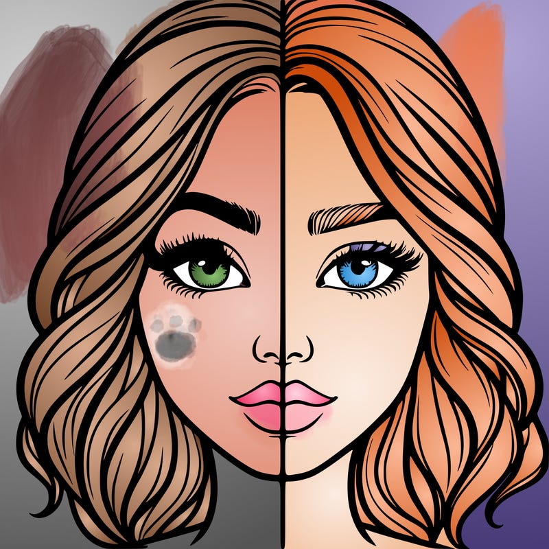 realistic girl split half