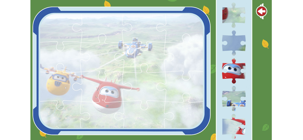 Super Wings - It's Fly Time - Juego de rompecabezas educativo de Super Wings con los personajes Jett y Donnie volando.