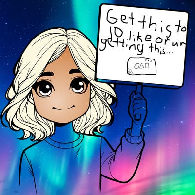 realistic girl holding up a sign