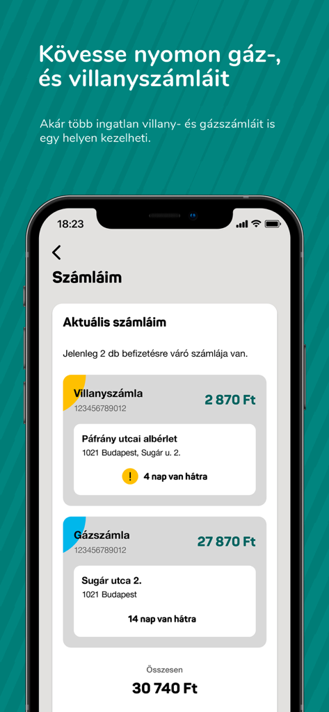 MVM Next - MVM Next app dashboard showing current gas and electricity bills with payment status