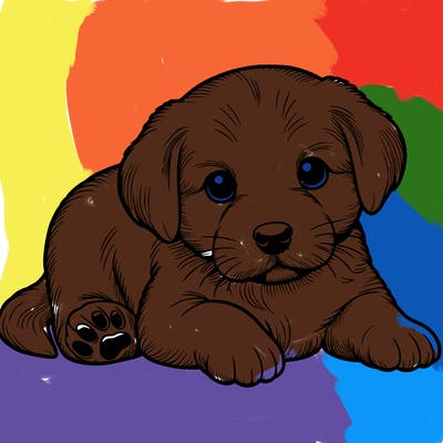 a cute realistic puppy