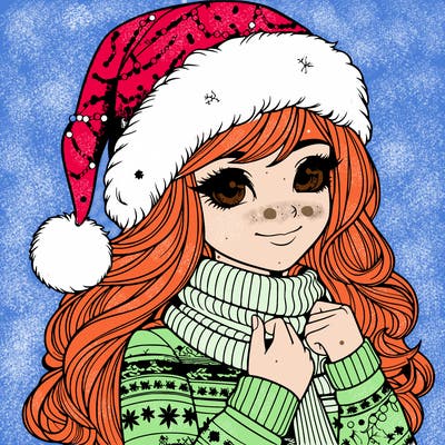 realistic christmas girl