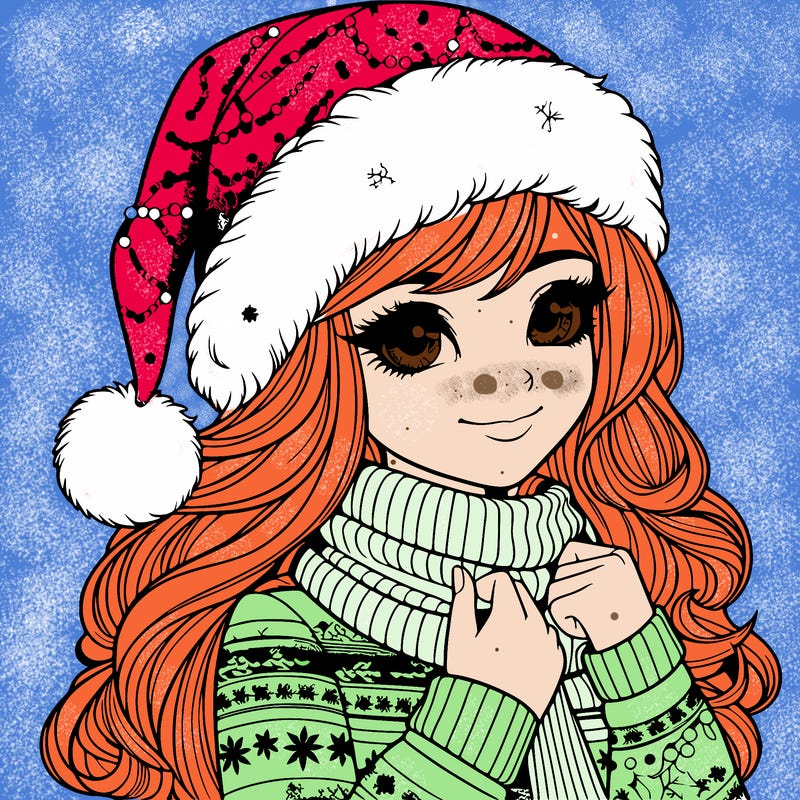 realistic christmas girl