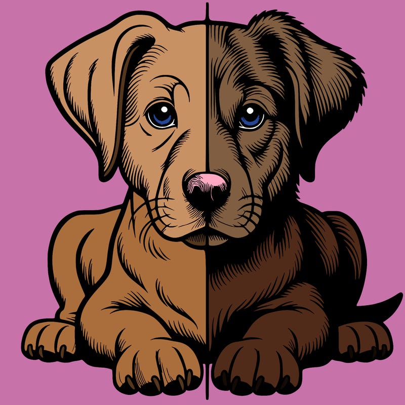 realistic dog split picture