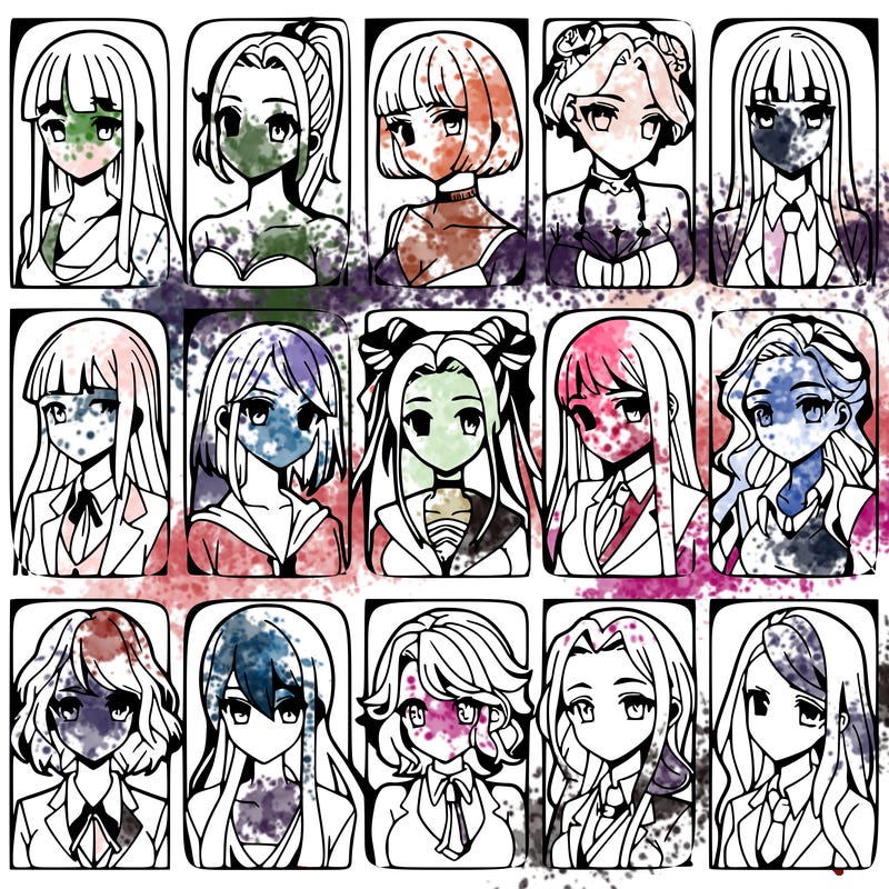 girls that look diffrent anime