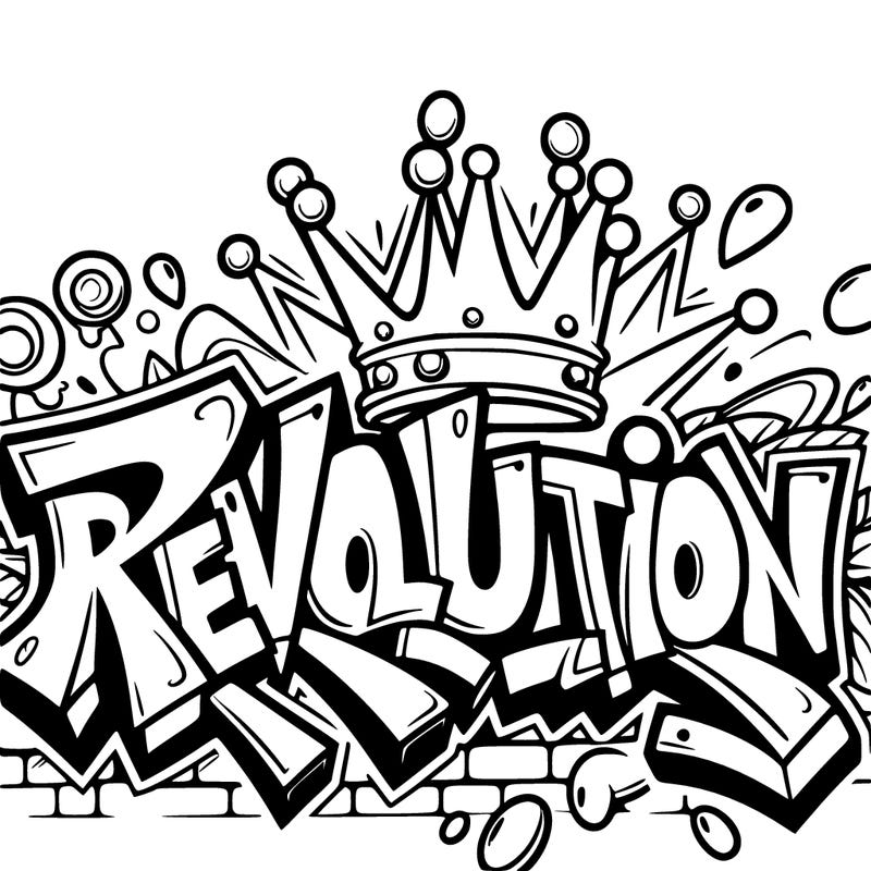 graffiti of the word: revolution