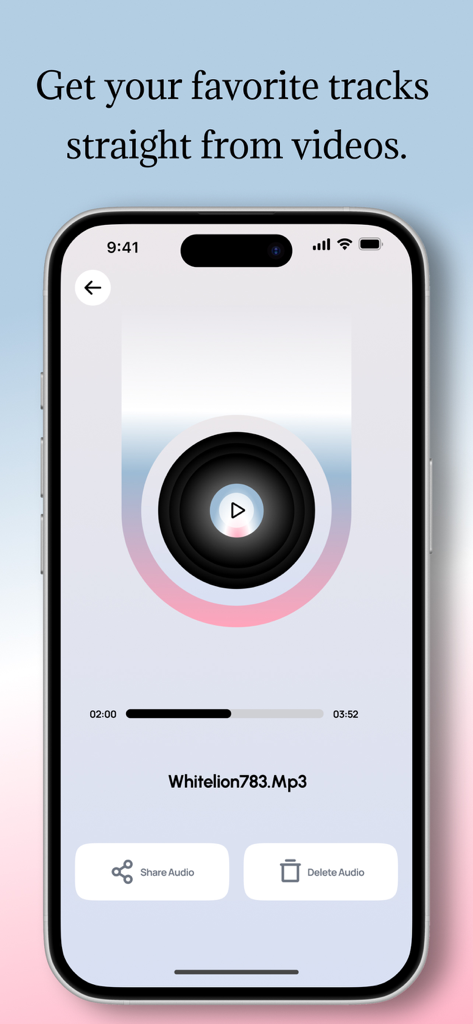 ClipGrab - ClipGrab-Mobil-App-Oberfläche, die eine konvertierte MP3-Audiospur zeigt, die aus einem Video extrahiert wurde
