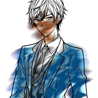 anime handsome guy in suit