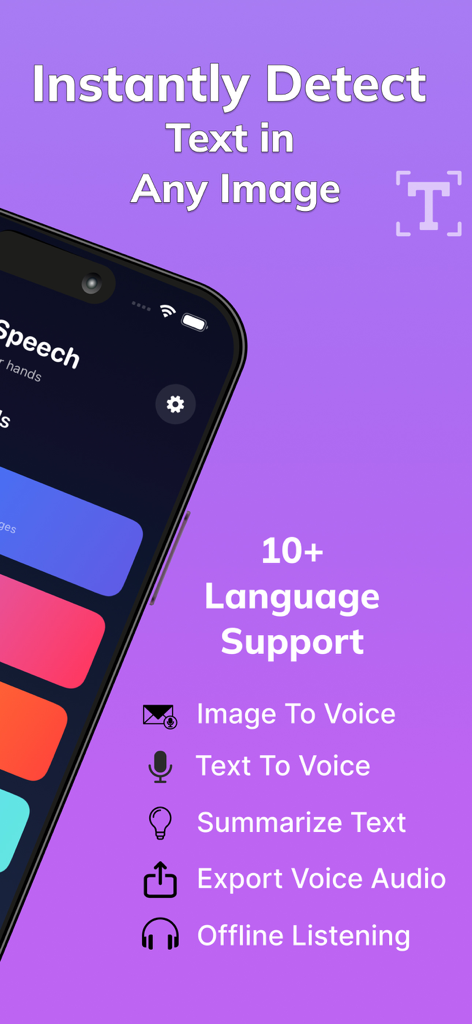 ReadLoud: Scan Image to Text - ReadLoud app interface showing text detection from images and voice conversion features