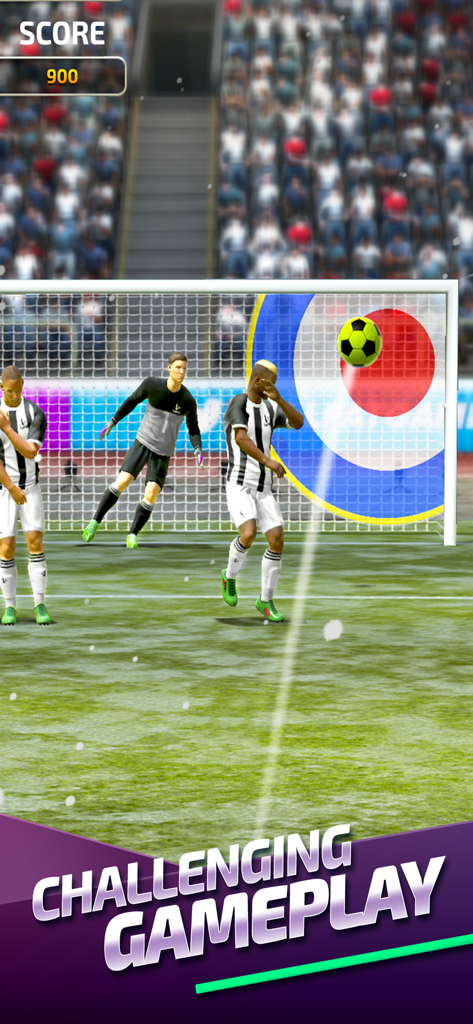 Flick Soccer 25 - A soccer player taking a free kick shot at a target in Flick Soccer 25