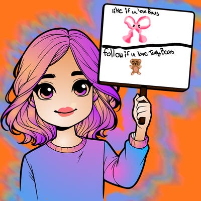 realistic girl holding up a sign