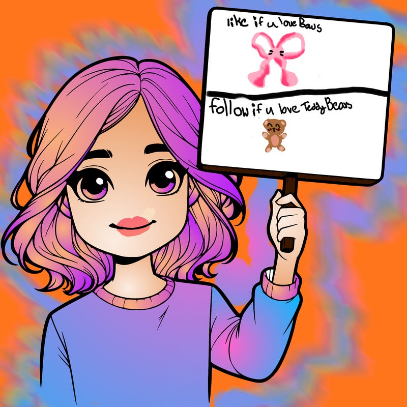 realistic girl holding up a sign