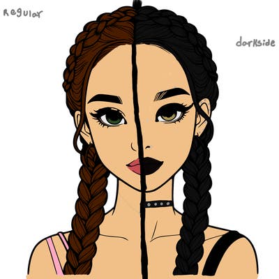 realistic girl with braids