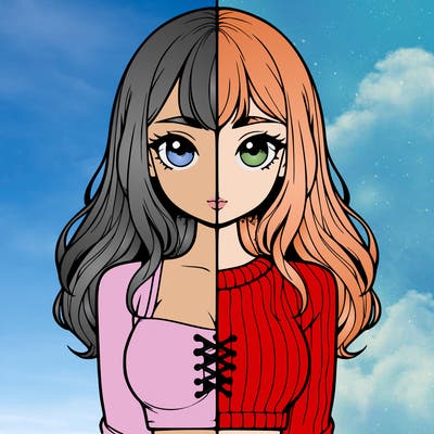 realistic girl split