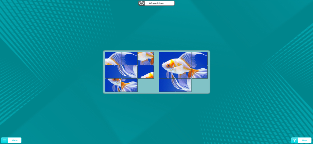 Brain Jogging XXL - A visual logic puzzle in the Brain Jogging XXL app requiring users to assemble a picture of a goldfish.