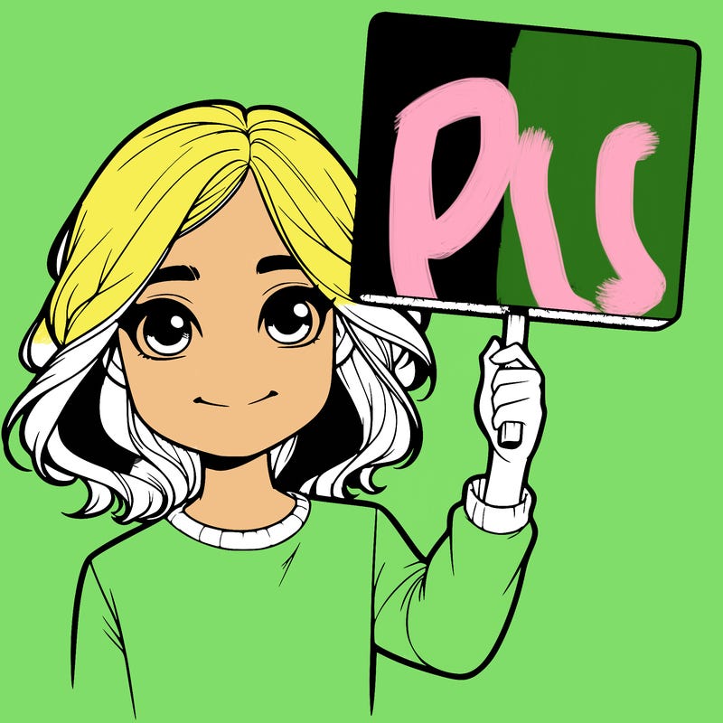 realistic girl holding up a sign