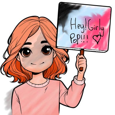 realistic girl holding up a sign