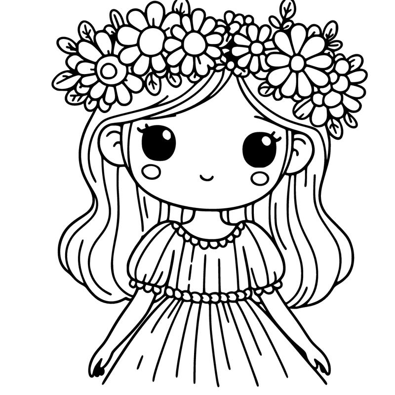 girl with flowers crown