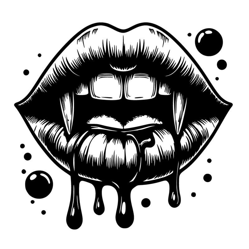 realistic vampire lips with blood