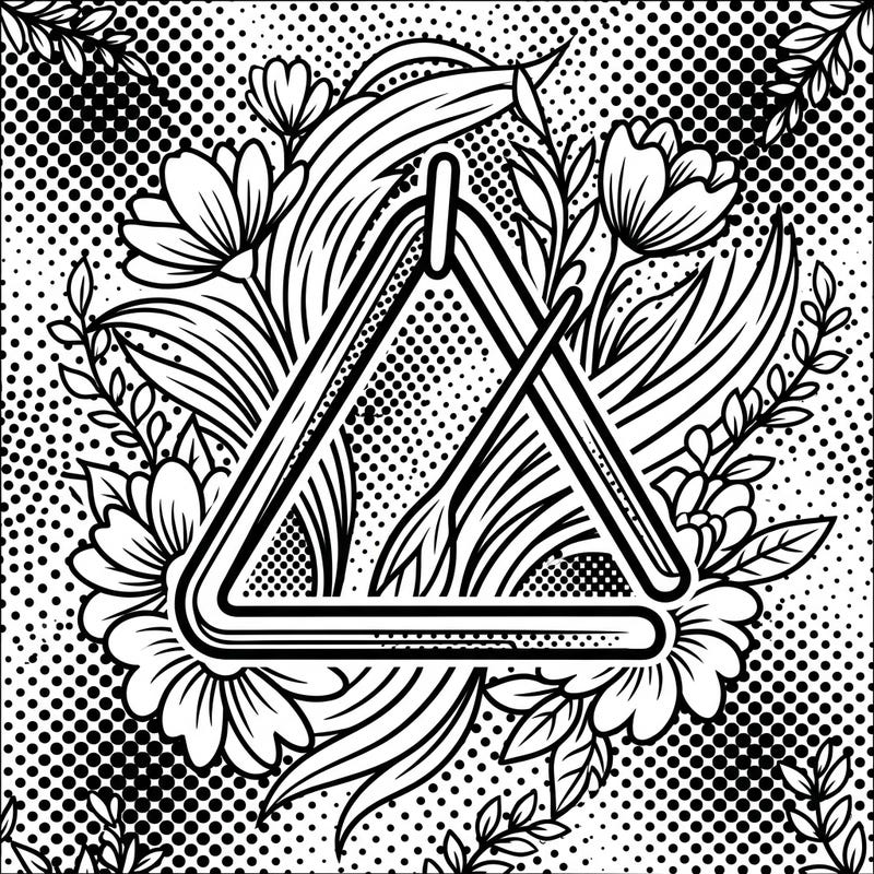 Celebrate the joyful sounds of spring with this vibrant Pop Art coloring page featuring a cool musical triangle. Dive into bold lines and halftone patterns, bringing a fresh, rhythmic energy to your coloring adventure.