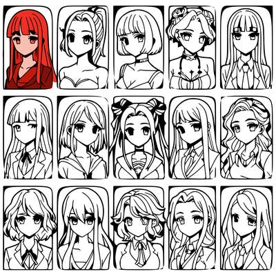 girls that look diffrent anime