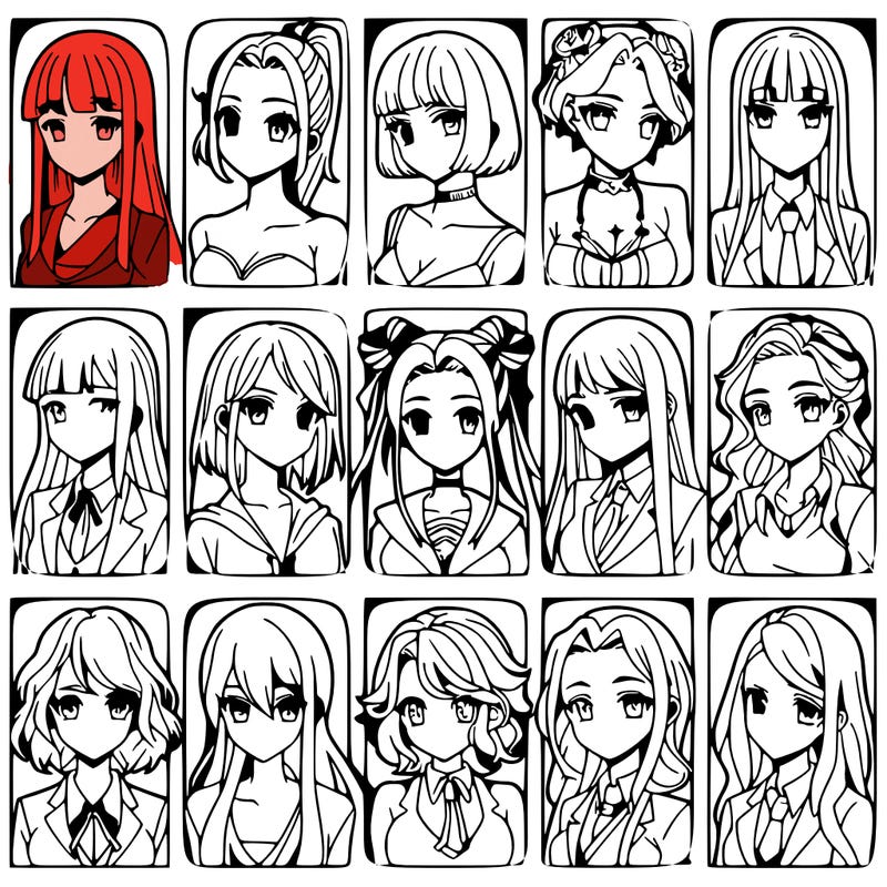 girls that look diffrent anime