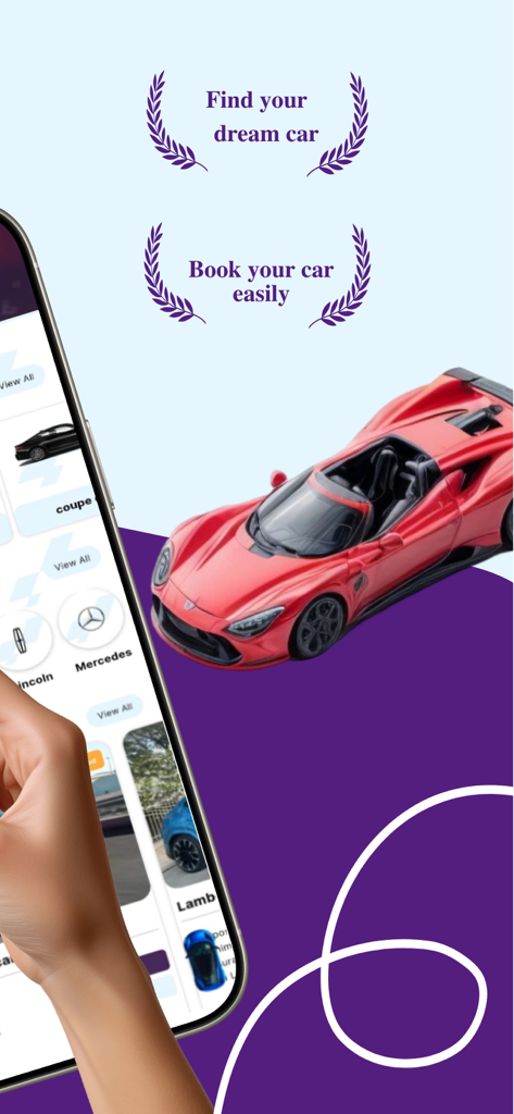 TAJEER | RENT A CAR in Dubai - ドバイで高級スポーツカーを予約するオプションを表示するTAJEERモバイルアプリ画面