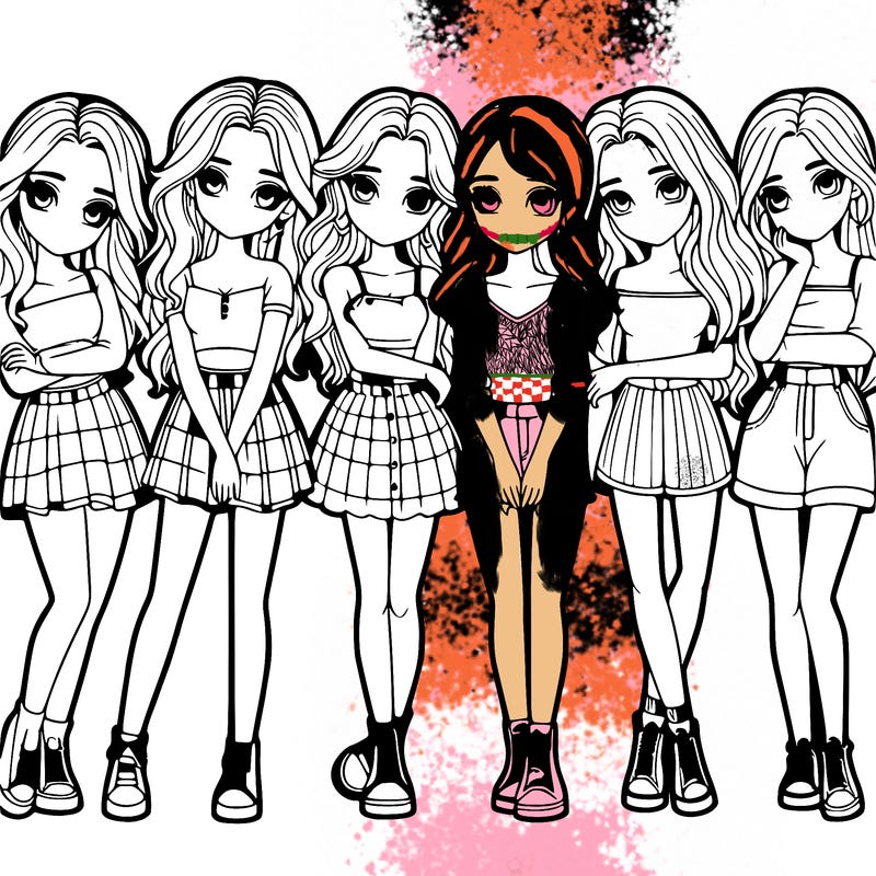 a group of girls realistic