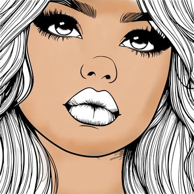 really realistic girl with lips