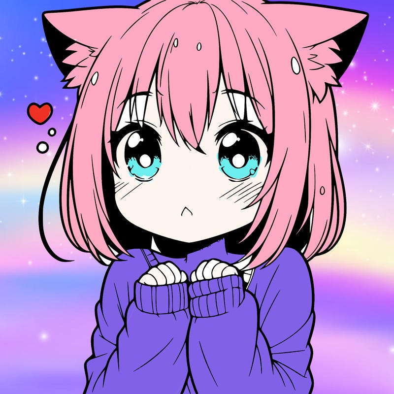shy anime catgirl