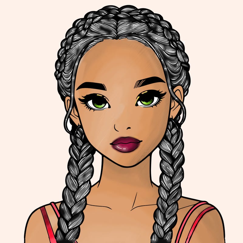 realistic girl with braids