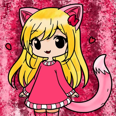 girl with cat ears and tail