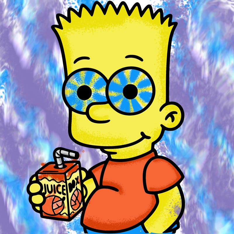 bart drinking a juice