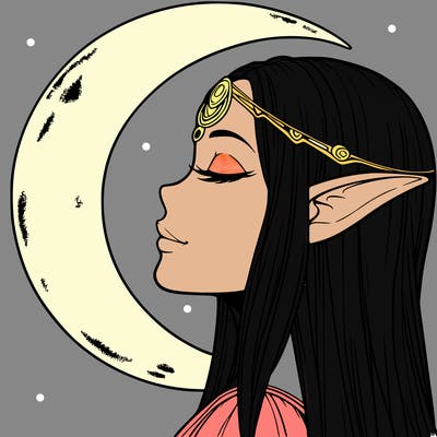 a realistic moon elf